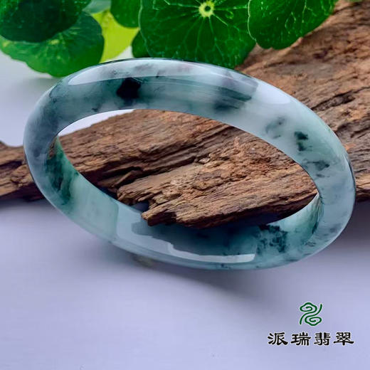 派瑞翡翠 翡翠手镯 糯种 飘花 商品图0