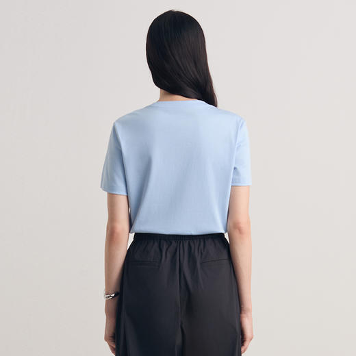 EITIE爱特爱简约logo印花短袖T恤女宽松显瘦圆领上衣2026春季新款8502203 商品图8