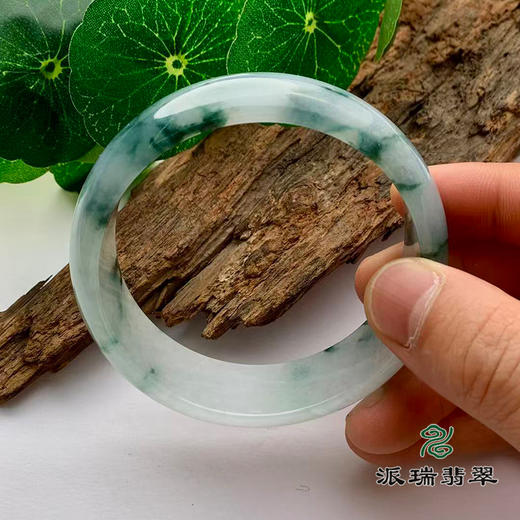 派瑞翡翠 翡翠手镯 糯种 飘花 商品图3