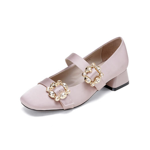 Westory2026年春季缎面低跟小方头双带玛丽珍鞋通勤百搭浅口单鞋W26AE50231 商品图9