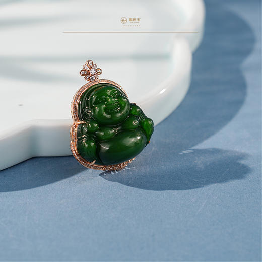 「鎏金岁月」系列【弥烨】金镶碧玉吊坠 商品图1