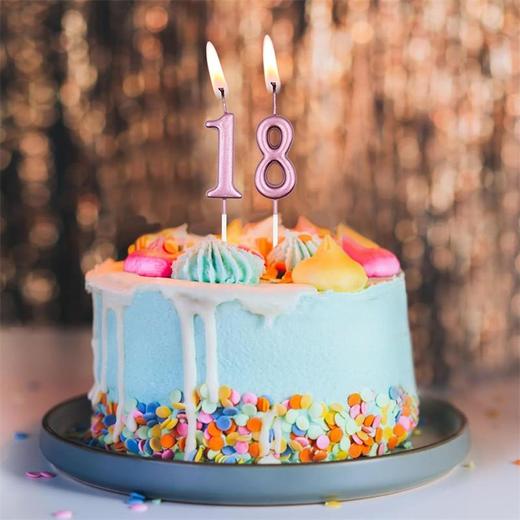 亚马逊 玫瑰金 高品质生日蜡烛 派对蛋糕装饰数字蜡烛 商品图3