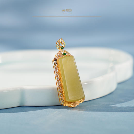 「鎏金岁月」系列【洛神】金镶黄玉牌 商品图4