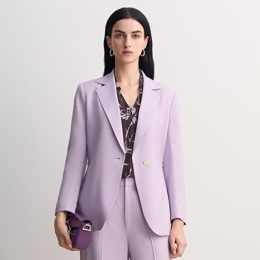 EITIE爱特爱醋纤通勤时尚干练气质一粒扣西装外套2026春季新款8503211 商品图3