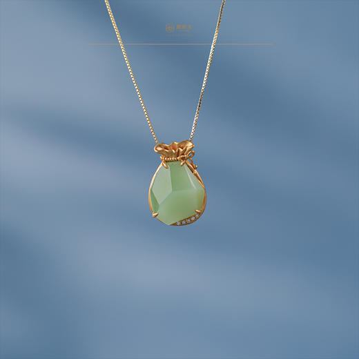 「鎏金岁月」系列【辰星】金镶玉翠青坠 商品图0