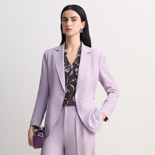 EITIE爱特爱醋纤通勤时尚干练气质一粒扣西装外套2026春季新款8503211 商品图4