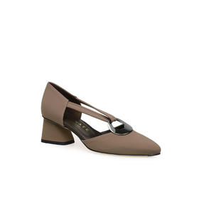 豪麟名鞋BRUNATE女鞋玛丽珍织物51509咖啡