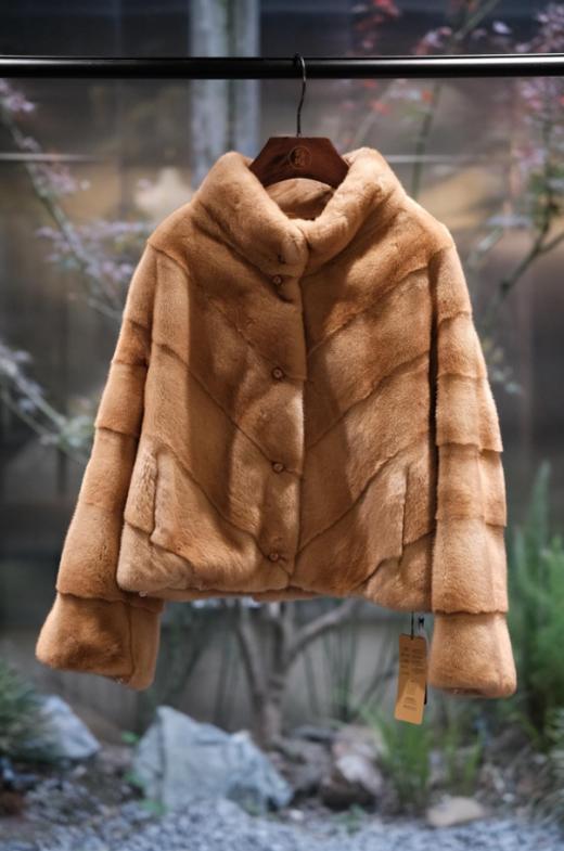 盛唐婧 | 水貂毛皮草外套-棕色 商品图0
