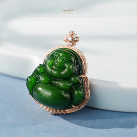 「鎏金岁月」系列【弥烨】金镶碧玉吊坠