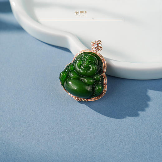 「鎏金岁月」系列【弥烨】金镶碧玉吊坠 商品图4