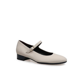 豪麟名鞋BRUNATE女鞋玛丽珍织物20287米白色