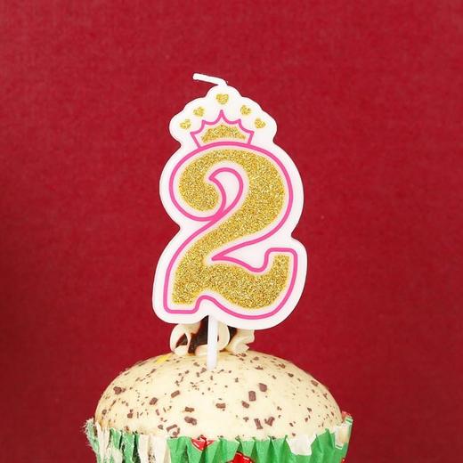 亚马逊 皇冠造型 数字生日蜡烛 镀金粉带亮片蜡烛蛋糕装饰 商品图4