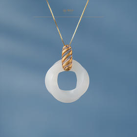 「鎏金岁月」系列【溯蔓】金镶羊脂玉环