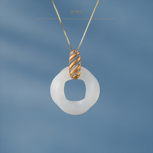 「鎏金岁月」系列【溯蔓】金镶羊脂玉环 商品图0
