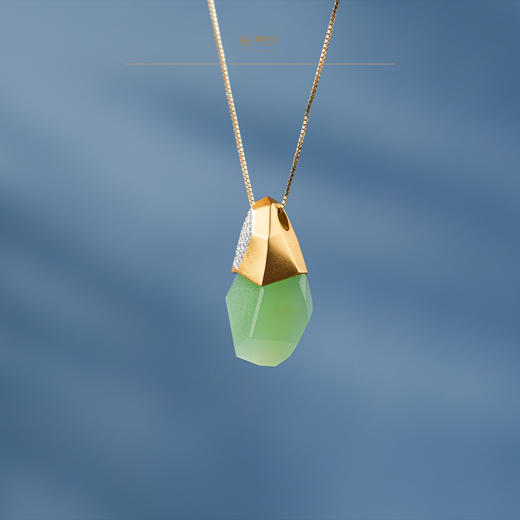 「鎏金岁月」系列【彗光】金镶玉翠青坠 商品图0