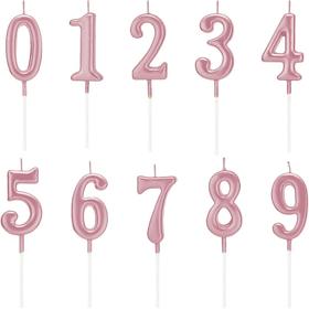 亚马逊 玫瑰金 高品质生日蜡烛 派对蛋糕装饰数字蜡烛