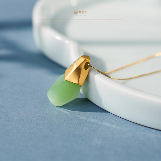 「鎏金岁月」系列【彗光】金镶玉翠青坠 商品图5