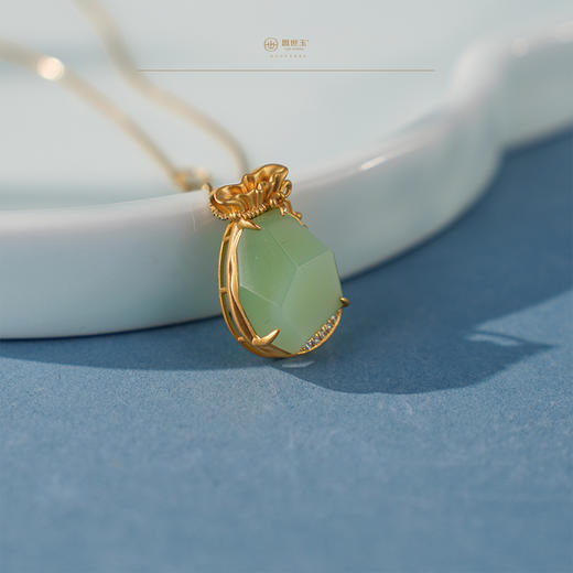 「鎏金岁月」系列【辰星】金镶玉翠青坠 商品图4