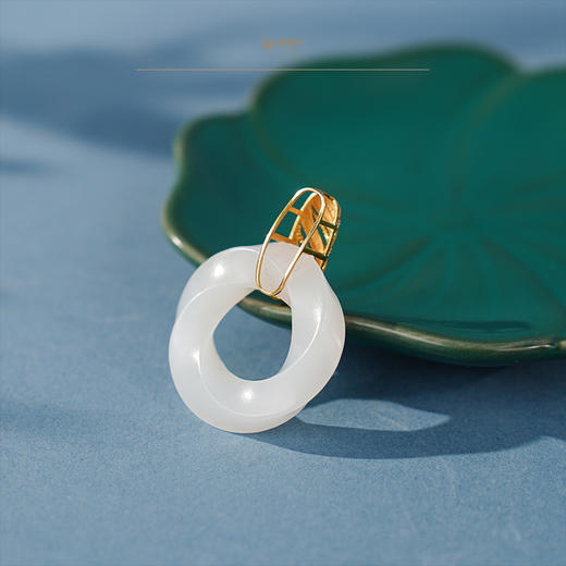 「鎏金岁月」系列【溯蔓】金镶羊脂玉环 商品图2