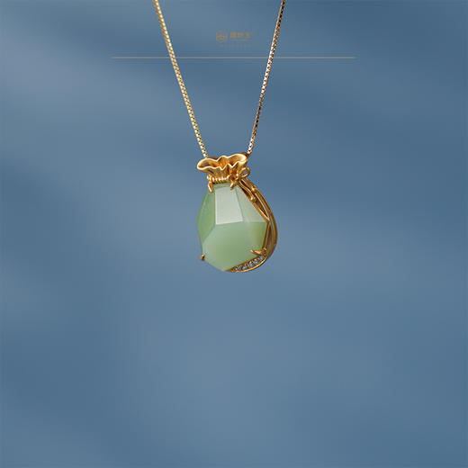 「鎏金岁月」系列【辰星】金镶玉翠青坠 商品图1