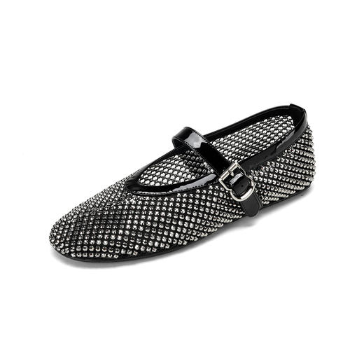 Westory2026年春季水晶渔网平底芭蕾鞋镂空平底玛丽珍休闲单鞋W26AH51031 商品图8