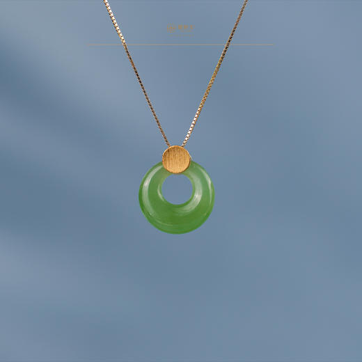 「鎏金岁月」系列【春黛】金镶碧玉吊坠 商品图0