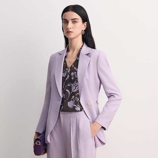 EITIE爱特爱醋纤通勤时尚干练气质一粒扣西装外套2026春季新款8503211 商品图2