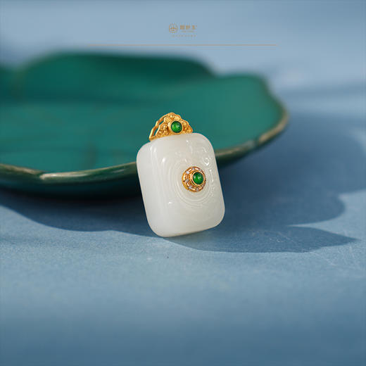 「鎏金岁月」系列【瑞羽】金镶羊脂玉方糖 商品图2