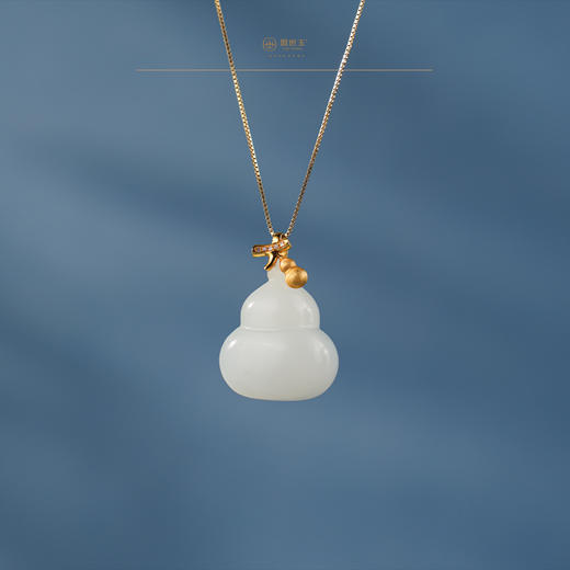 「鎏金岁月」系列【福声】金镶羊脂玉葫芦 商品图0
