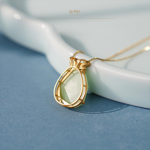 「鎏金岁月」系列【辰星】金镶玉翠青坠 商品图5