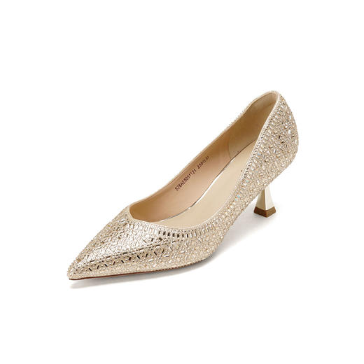 Westory2026年春季闪钻婚鞋宴会鞋尖头中跟浅口单鞋S26AE50611 商品图7