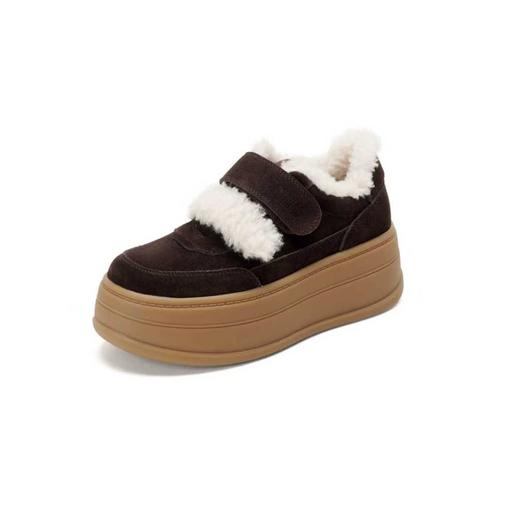 【牛剖层】西村名物2025年冬季新款舒适厚底防滑毛绒内里保暖毛毛鞋X26AM17691 商品图7