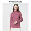 Threegun三枪 【彩条密棉】两翻领女士长袖上衣打底衫-23132A011 商品缩略图0