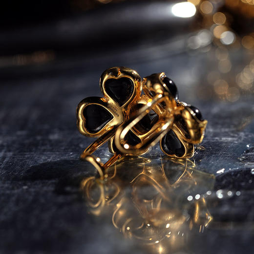 北京仓｜Goossens Paris-TREFLE-四叶草 黑色玛瑙 戒指［法国设计师］ 商品图5