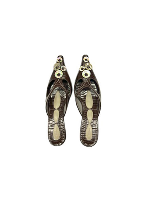 Rui Built | 猫跟拖鞋-棕栗 商品图0