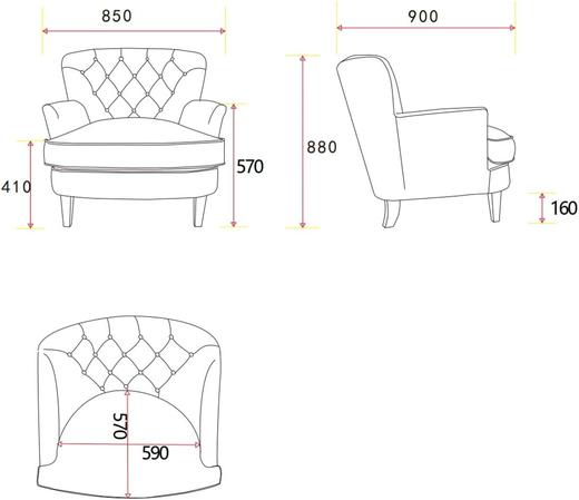 德国Atlantic Home Collection LEO 扶手椅 高品质天鹅绒面料 触感如丝绒般柔软 商品图7