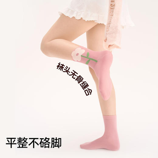 3双49元好奇蜜斯中筒袜子女棉秋冬2026马年可爱新年外穿潮透气厚-3双袜子组合 商品图2