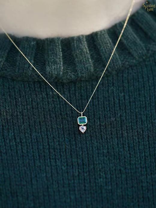 SpoiledBrat Jewelry18K金祖母绿粉色碧玺吊坠项链 商品图2