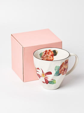 日本进口和蓝陶瓷咖啡杯牛奶杯女士茶杯马克杯季彩马克杯