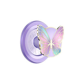 补货架到【梦境花园】梦蝶·MagSafe圆啪嗒 MAGSAFE磁吸手机气囊支架 Round圆啪嗒系列 紫色 动物 异形