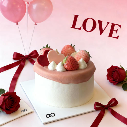 法芙娜粉草莓巧克力蛋糕 商品图1