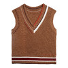 [福利价]lost in echo秋冬季美拉德复古撞色线条V领宽松针织背心毛衫马甲 商品缩略图0