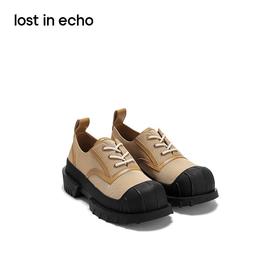 [福利价]lost in echo复古猎鸭厚底增高休闲板鞋单鞋大圆头西装鞋饼干鞋女