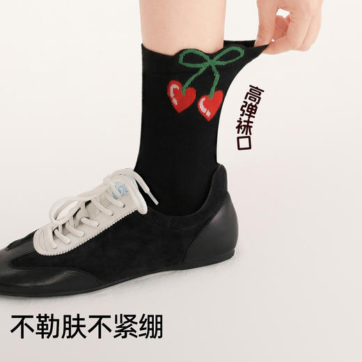 3双49元好奇蜜斯中筒袜子女棉秋冬2026马年可爱新年外穿潮透气厚-3双袜子组合 商品图1