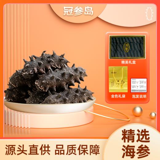 严选 | 冠参岛淡干海参 30根礼盒装 金色礼袋 约4cm/根 商品图0