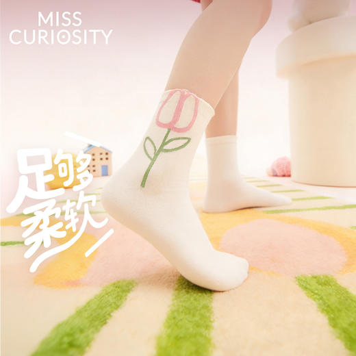 3双49元好奇蜜斯中筒袜子女棉秋冬2026马年可爱新年外穿潮透气厚-3双袜子组合 商品图0