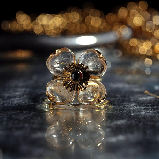 北京仓｜Goossens Paris-Trefle-天然水晶 石榴石 戒指［法国设计师］ 商品图5