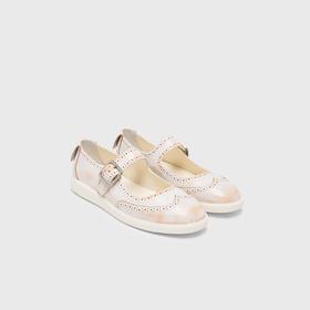 [福利价]lost in echo2025春夏新款浅口真皮轻便布洛克薄底玛丽珍小皮鞋女