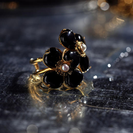 北京仓｜Goossens Paris-TREFLE-四叶草 黑色玛瑙 戒指［法国设计师］ 商品图3