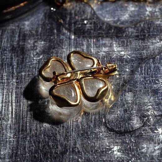 北京仓｜Goossens Paris-Trèfle-天然水晶 石榴石 胸针［法国设计师］ 商品图4